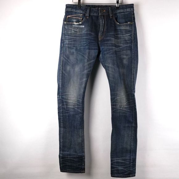 Cult Of Individuality Japanese Selvedge Rockabilly Slim Straight Jeans Men 31x33 - Picture 1 of 9
